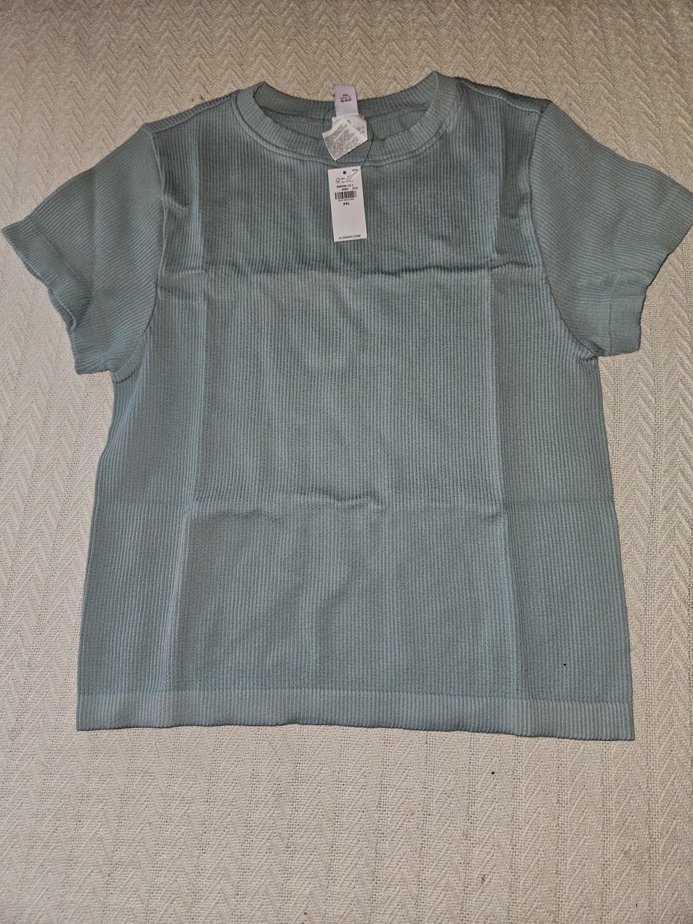 Old Navy Ribbed Short Sleeve Tee in Light Blue